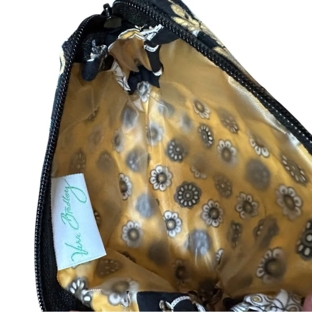 Vera Bradley Yellow Bird Retired medium makeup cosmetic toiletries lined bag